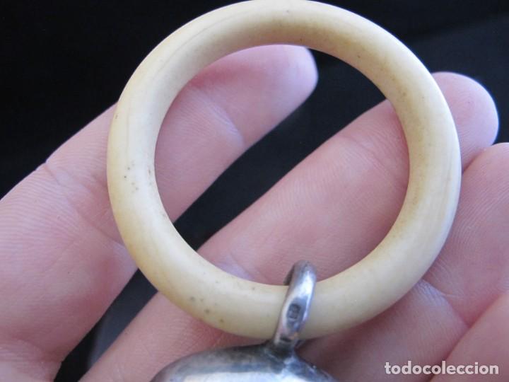 Joyeria: Antiguo sonajero de plata y hueso - Foto 8