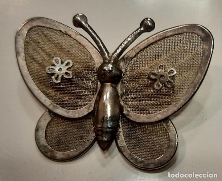 Joaillerie: Broche mariposa antiguo 3,5 cm &iquest; plata o alpaca?