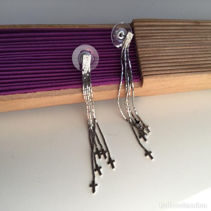 Joyeria: PENDIENTES EN PLATA RODIADA. CRUCES. VINTAGE - Foto 3