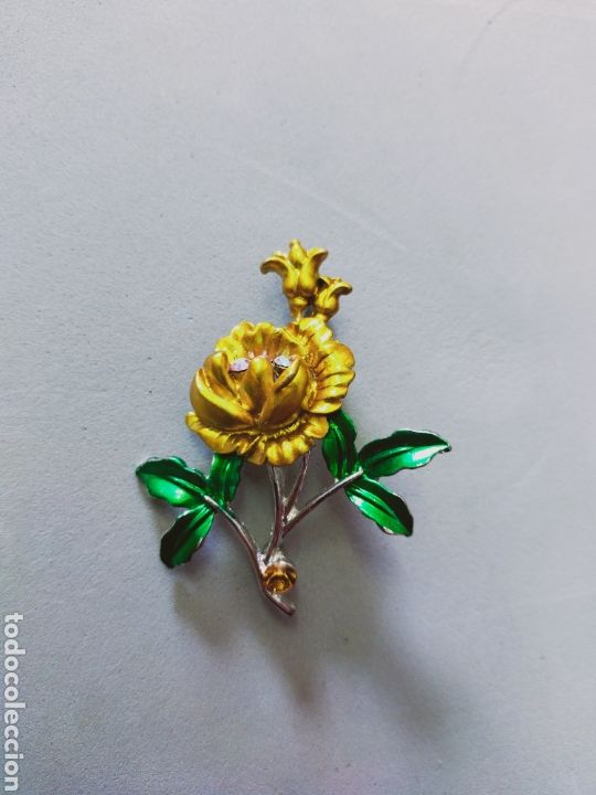 Joyeria: BROCHE DE FLOR, METAL ESMALTADO - Foto 4