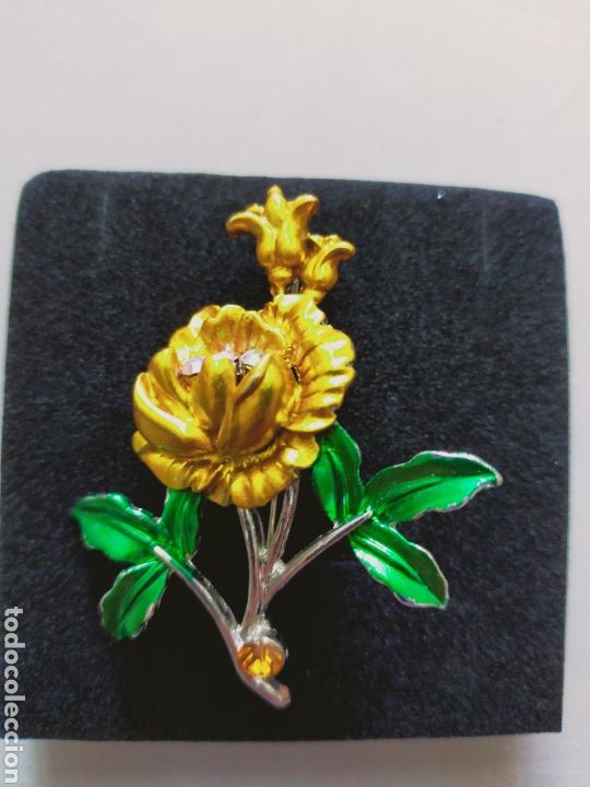Joyeria: BROCHE DE FLOR, METAL ESMALTADO - Foto 2