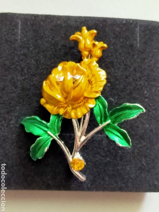 Joyeria: BROCHE DE FLOR, METAL ESMALTADO - Foto 1