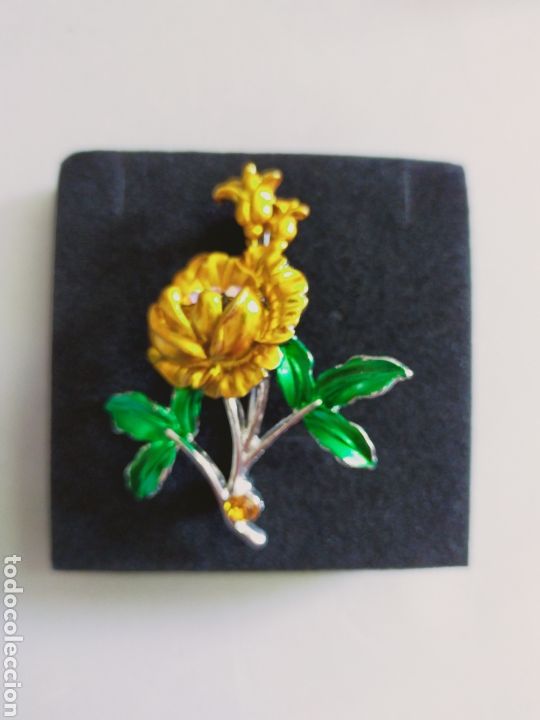 Joyeria: BROCHE DE FLOR, METAL ESMALTADO - Foto 3