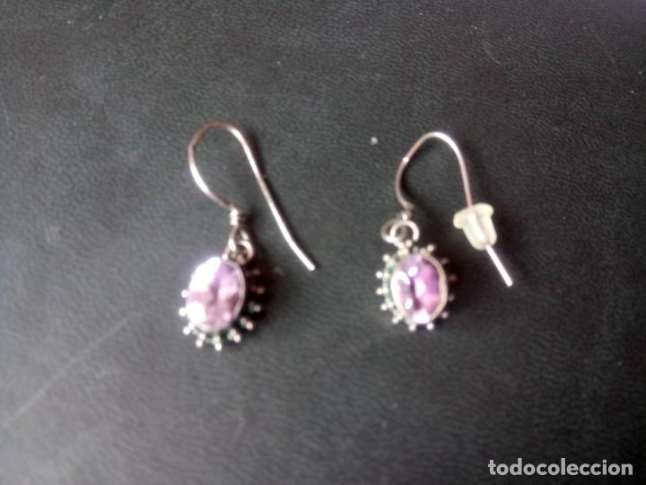 Joyeria: PENDIENTES VINTAJE AMATISTA Y PLATA - Foto 1