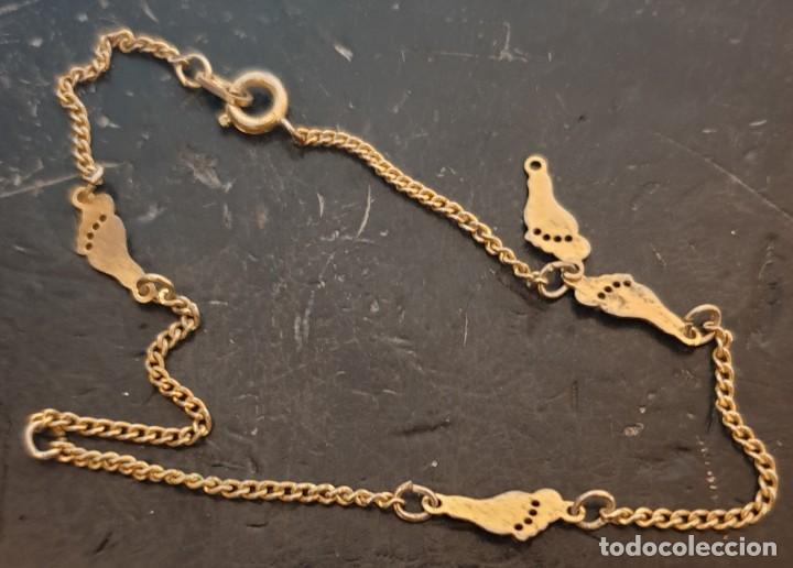 Joyeria: Pulsera dorada con pies - Foto 2
