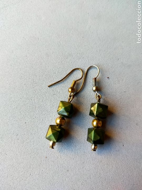 Joyeria: PENDIENTES METAL Y PIEDRAS VERDES - Foto 2