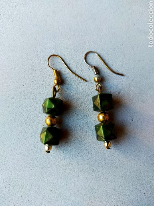 Joyeria: PENDIENTES METAL Y PIEDRAS VERDES - Foto 1