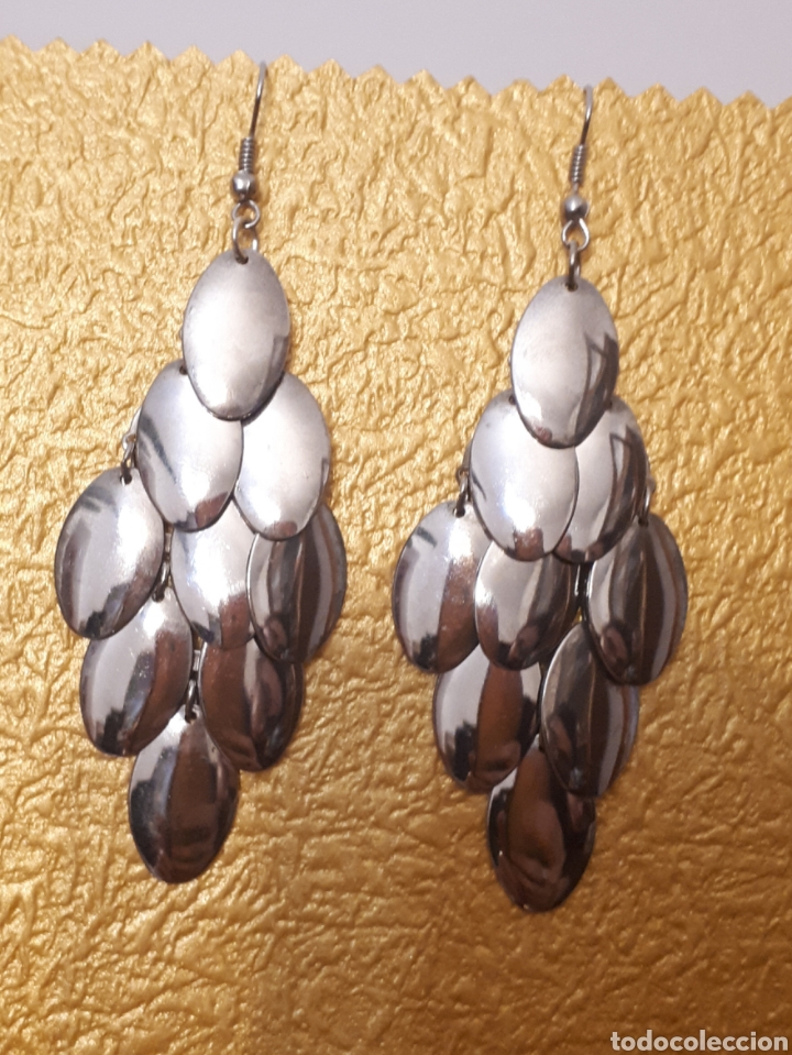 Joalharia: Pendientes vintage cascada metal plateado