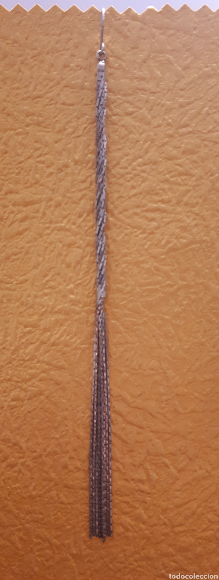 Gioielleria: Pendiente vintage largo plateado