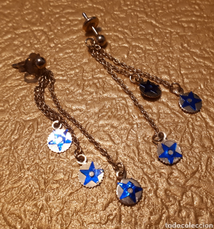 Gioielleria: Pendientes 3 cadenas estrellas vintage