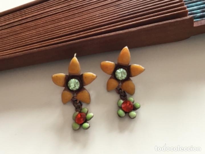 Joyeria: PENDIENTES VINTAGE CON ESMALTE Y CRISTAL - Foto 2