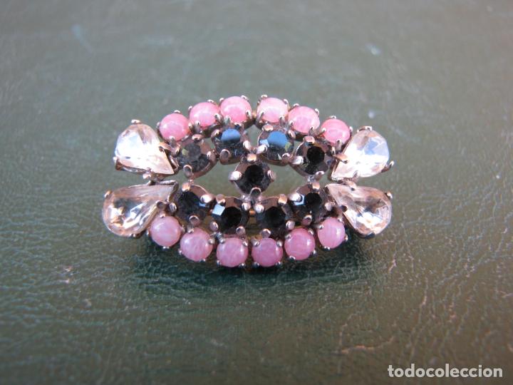 Joalharia: 19.- Broche piedras negras y rosas, Dise&ntilde;o el ojo de Ariadna.