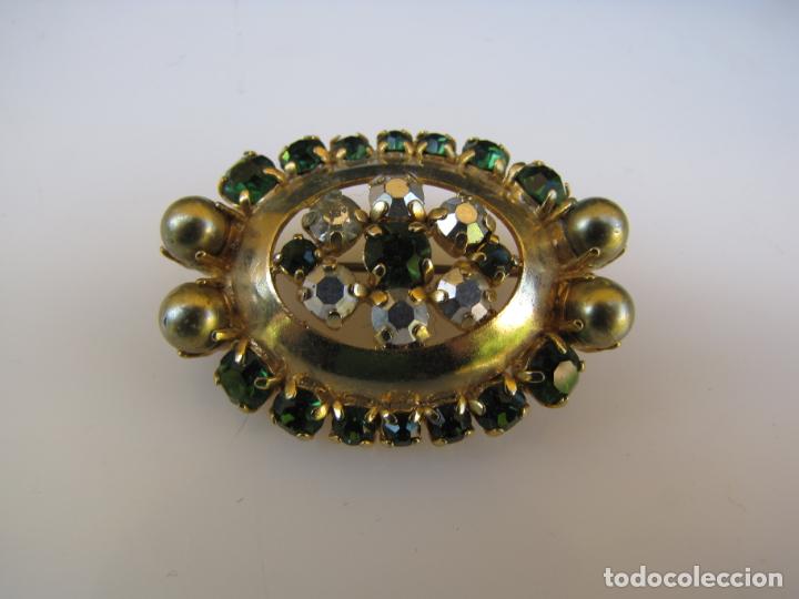 Joyeria: 19.- Broche esmeraldinas, perlas y circonitas - Foto 3