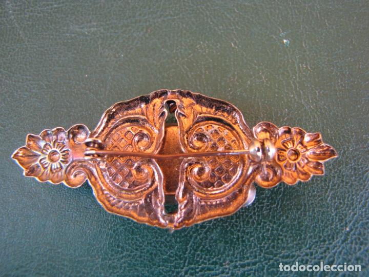 Joyeria: 19.- Broche cristal negro y lat&oacute;n - Foto 2