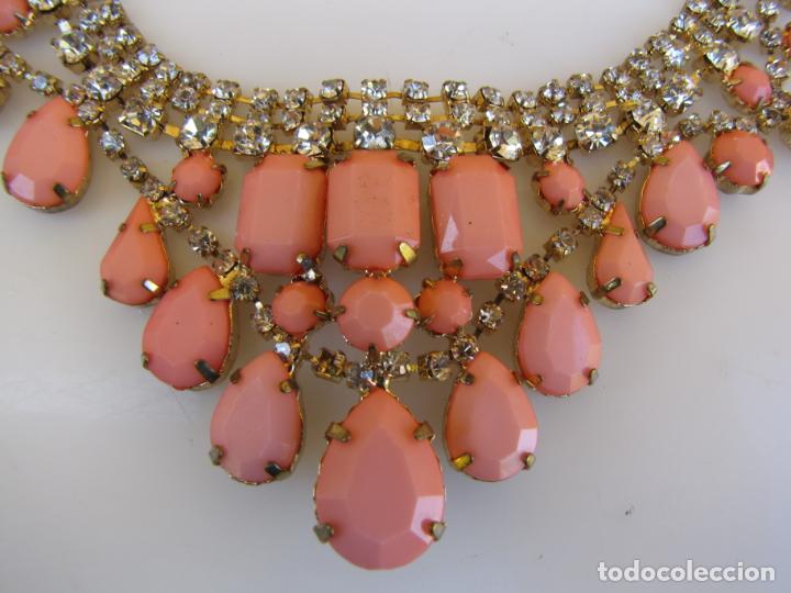 Joalharia: 19.- Collar gargantilla cristales rosas y circonitas