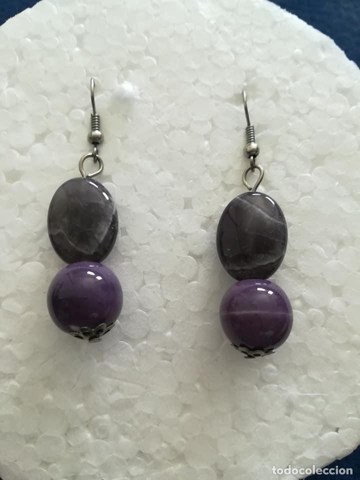 Joyeria: PENDIENTES BISUTERIA CON TONOS LILA Y GRIS