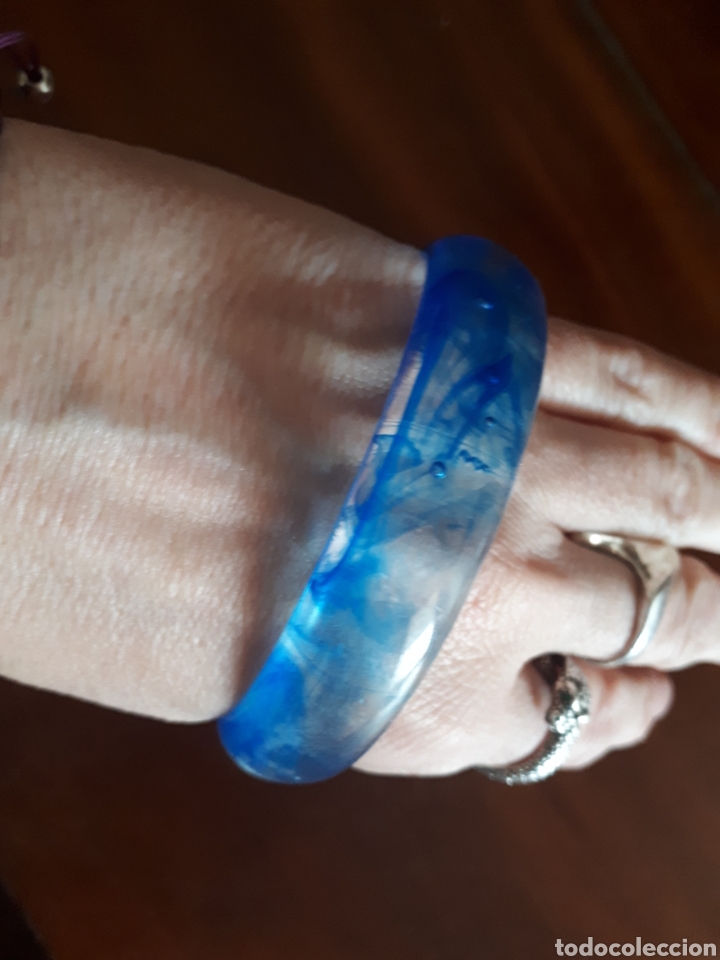Gioielleria: Pulsera esclava pl&aacute;stico azul transparente finales 80