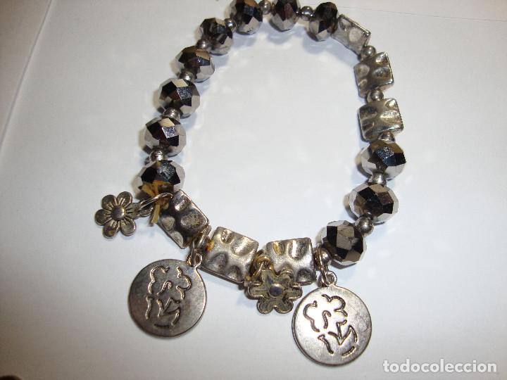 Joaillerie: ANTIGUA PULSERA ELASTICA PLATEADA CON 10 PIEDRAS MUY BUEN ESTADO