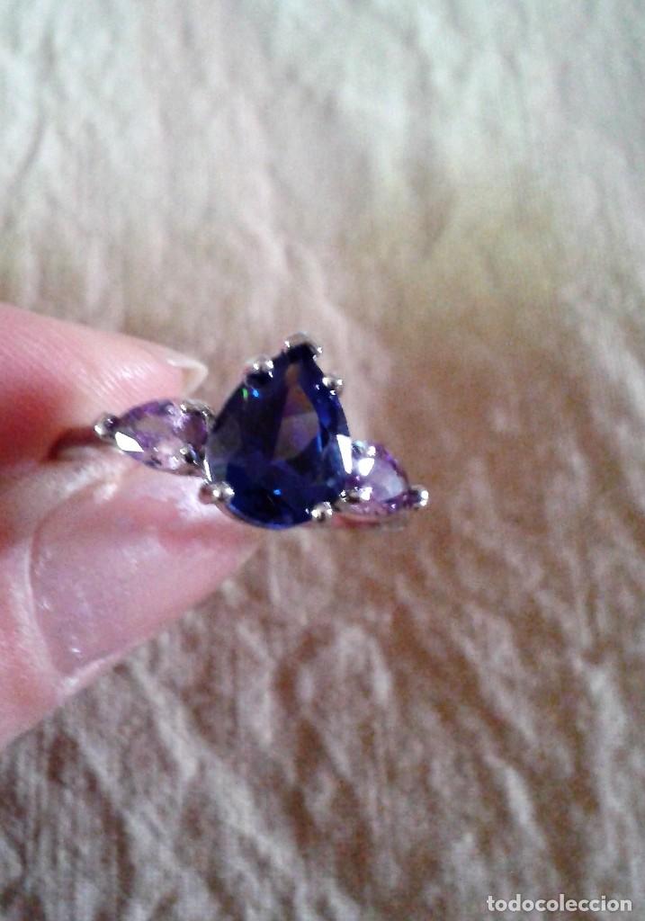 Gioielleria: ANILLO PLATEADO CON CUARZO AZUL Y MALVA - SIN LA CAJA-