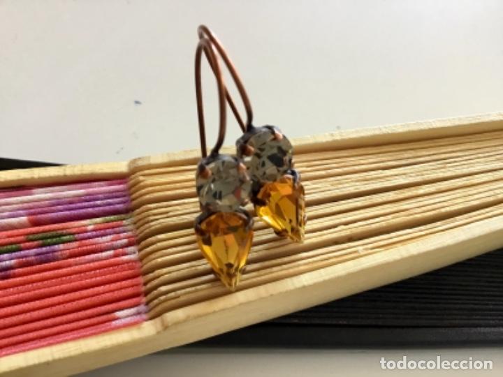 Joyeria: PENDIENTES FLORENTINOS CON CRISTAL TALLADO. - Foto 2