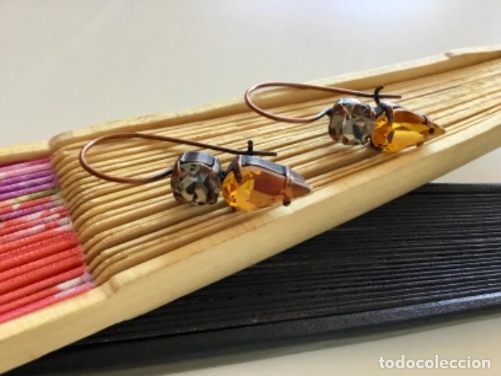 Joyeria: PENDIENTES FLORENTINOS CON CRISTAL TALLADO. - Foto 3