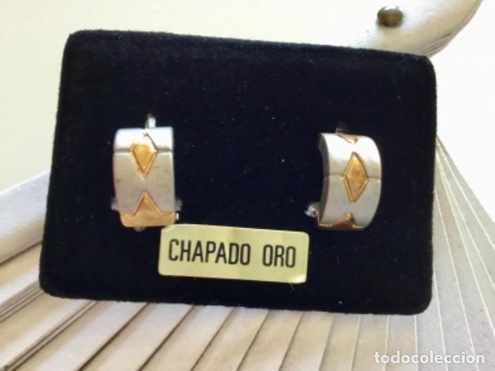 Joyeria: PENDIENTES ESTILO CARTIER BICOLOR. CIERRE OMEGA - Foto 1