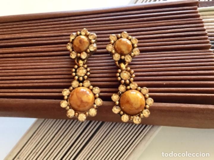Joyeria: PENDIENTES CHAPADOS CON PIEDRAS Y CIRCONIOS - Foto 1