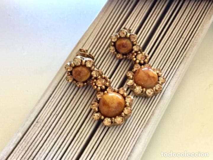 Joyeria: PENDIENTES CHAPADOS CON PIEDRAS Y CIRCONIOS - Foto 2