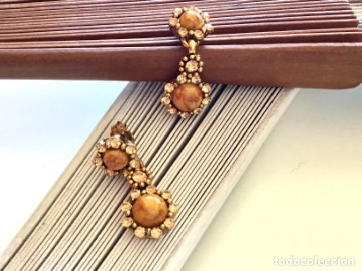 Joyeria: PENDIENTES CHAPADOS CON PIEDRAS Y CIRCONIOS - Foto 3