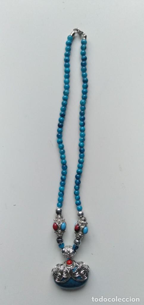 Joalharia: Collar de bisuter&iacute;a con cuentas y colgante azules