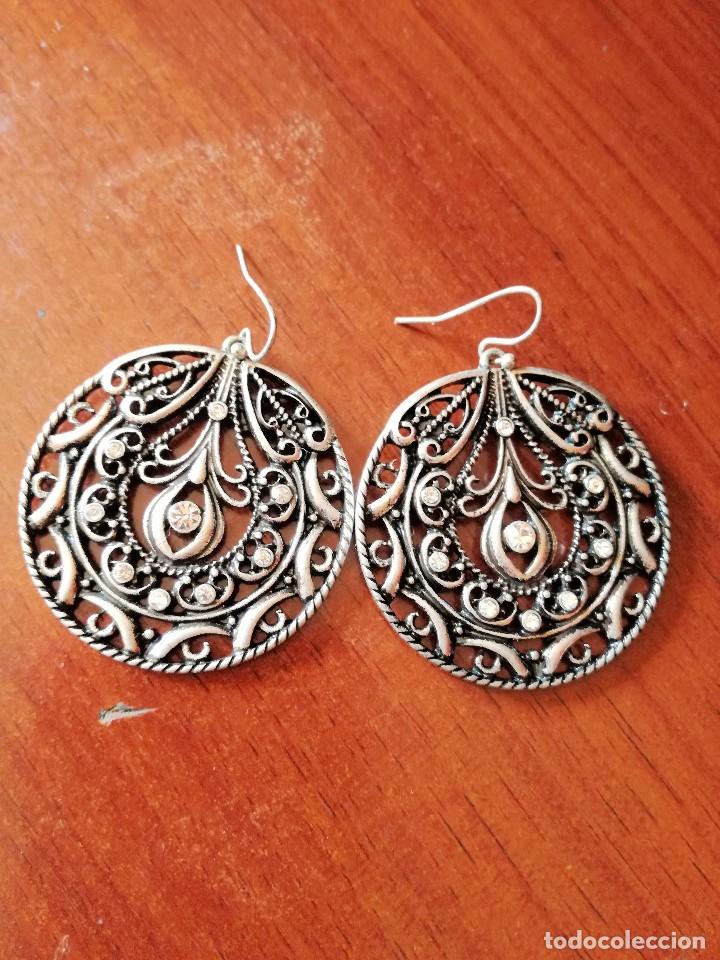 Joyeria: PENDIENTES DE METAL PLATEADO CON CIRCONITAS - Foto 2