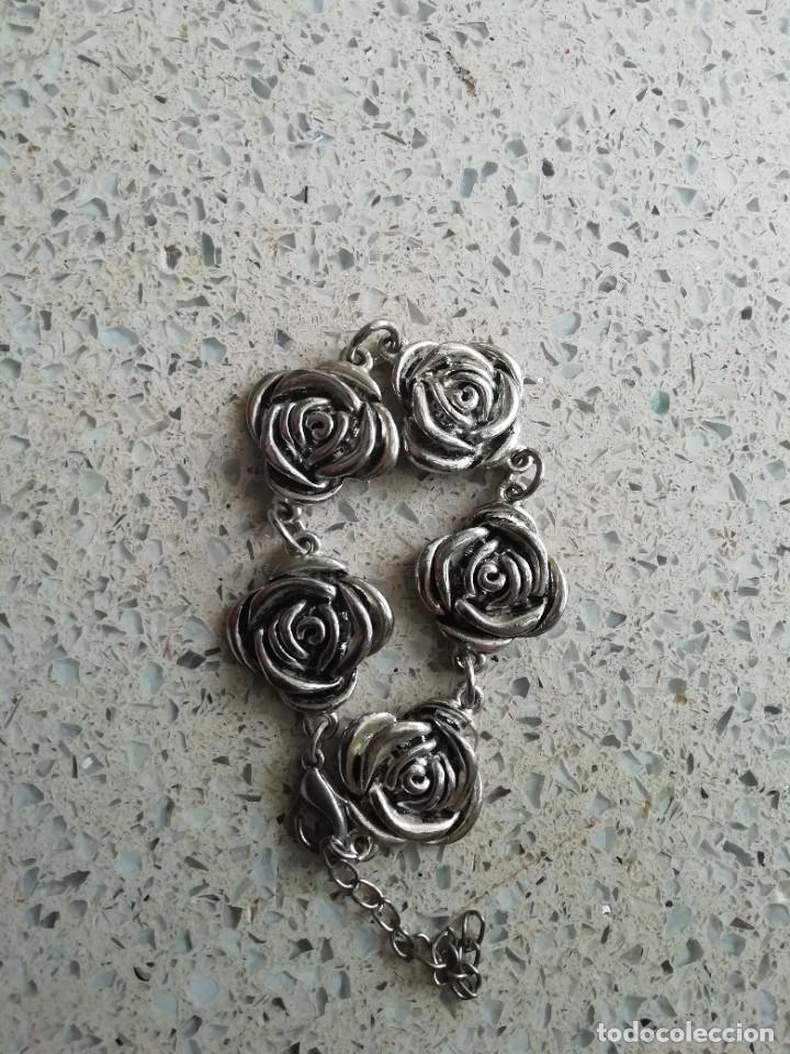 Joalharia: Pulsera vintage flores metal