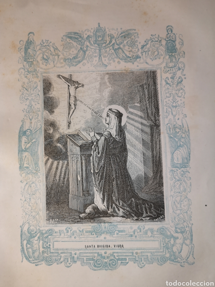 Joalharia: GRABADO RELIGIOSO - SANTA BR&Iacute;GIDA - A&Ntilde;O 1852 - A&Ntilde;O CRISTIANO - 17.50 X 26 CM - IMAGEN 12 X 17 CM