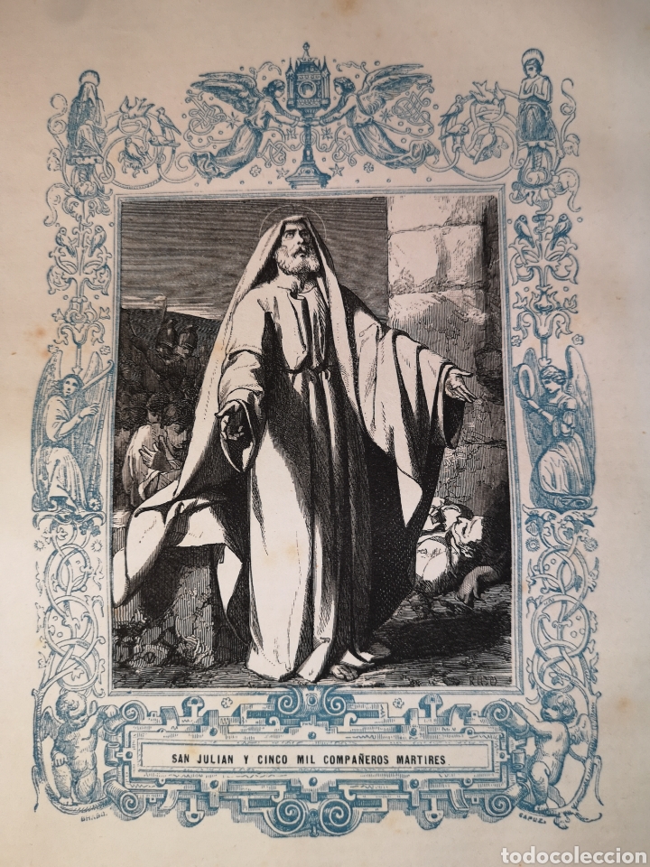 Joalharia: GRABADO RELIGIOSO - SAN JULI&Aacute;N - A&Ntilde;O 1852 - A&Ntilde;O CRISTIANO - 17.50 X 26 CM - IMAGEN 12 X 17 CM