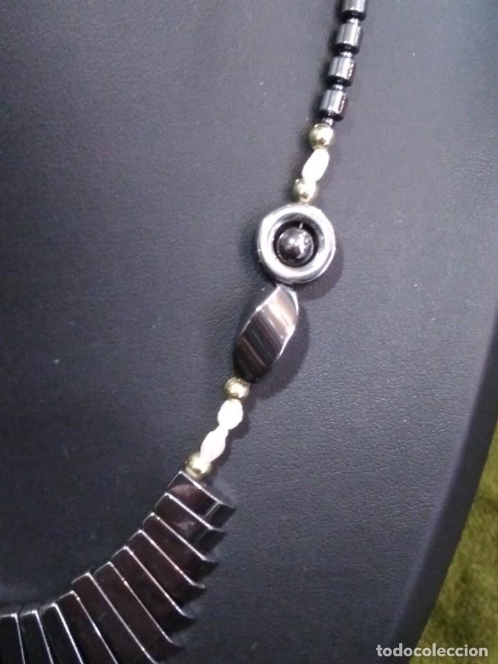 Joyeria: Gargantilla piedra hematite y perlitas de rio. REF-2000 - Foto 2