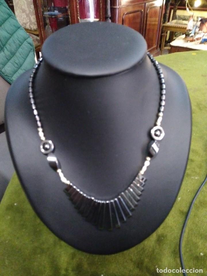 Joyeria: Gargantilla piedra hematite y perlitas de rio. REF-2000 - Foto 1