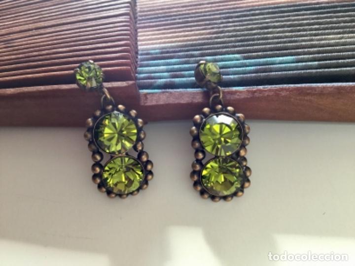 Joyeria: PENDIENTES DE CRISTAL VERDE. CIERRE DE PRESI&Oacute;N - Foto 1