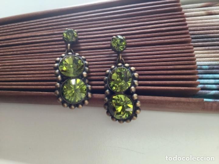 Joyeria: PENDIENTES DE CRISTAL VERDE. CIERRE DE PRESI&Oacute;N - Foto 2