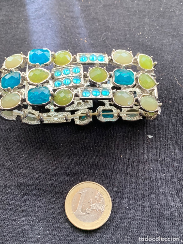 Joyeria: Pulsera plateada con esmalte azul y verde - Foto 1