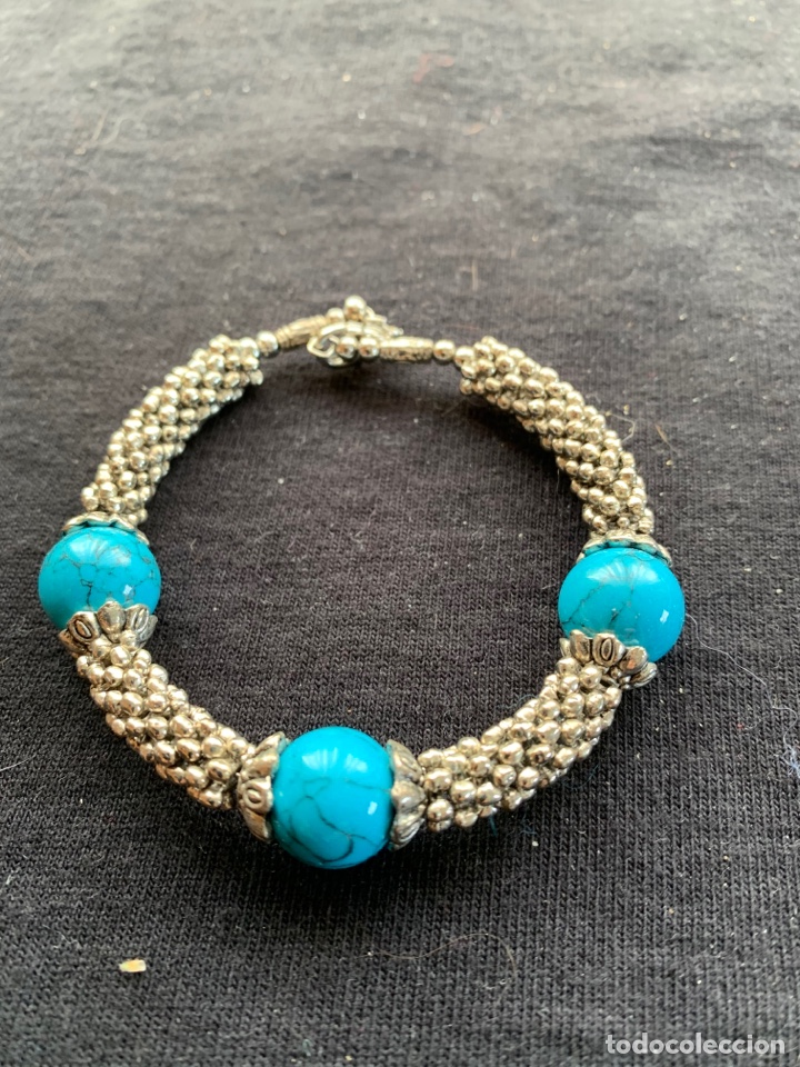 Joyeria: Pulsera turquesa y plateado - Foto 2