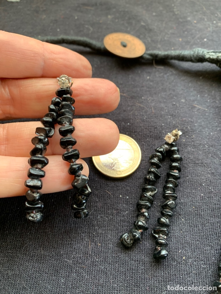 Joyeria: Collar y pendientes negros de cuentas - Foto 2