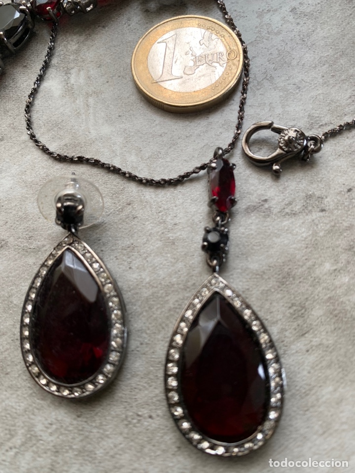 Joyeria: Collar pendientes y pulsera marca Monet negro y burdeos - Foto 4