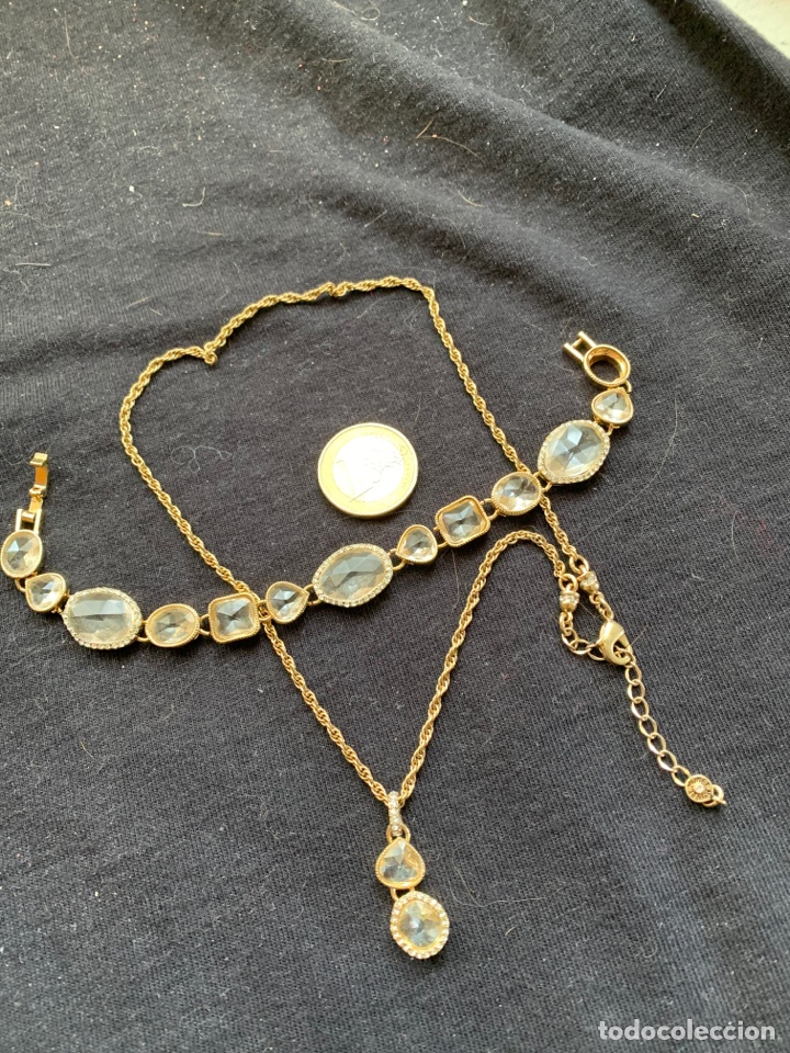 Joyeria: Collar y pulsera dorado y transparente marca Monet - Foto 1