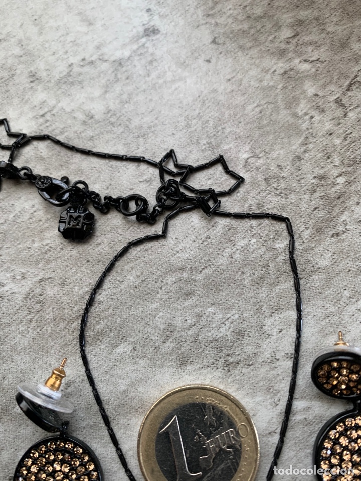 Joyeria: Collar y pendientes negro y marr&oacute;n marca Monet - Foto 3
