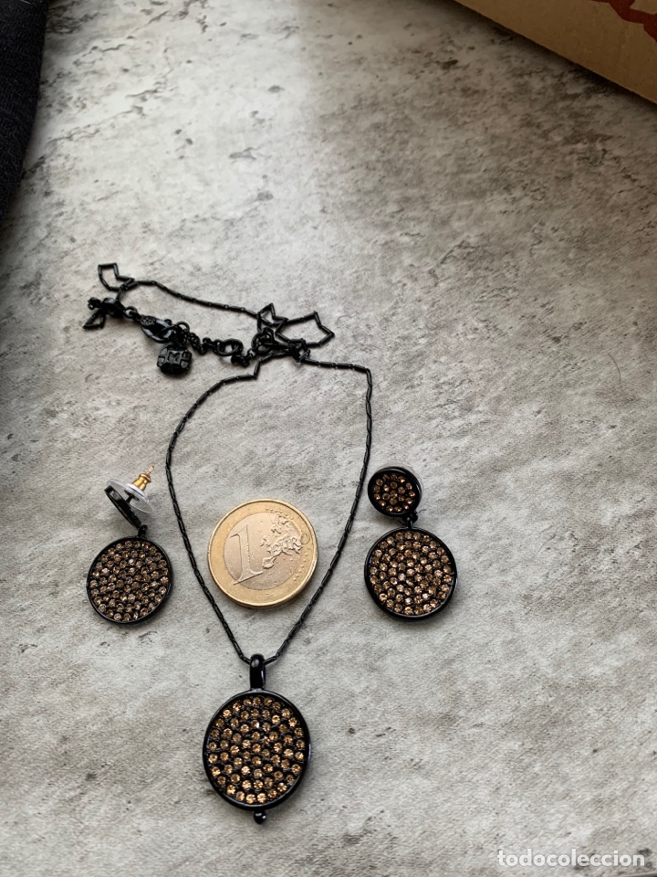Joyeria: Collar y pendientes negro y marr&oacute;n marca Monet - Foto 1