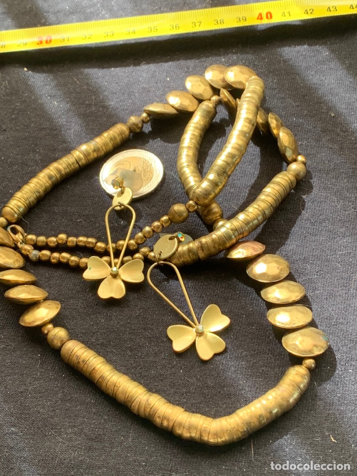 Joyeria: Collar y pendientes dorado mate - Foto 1