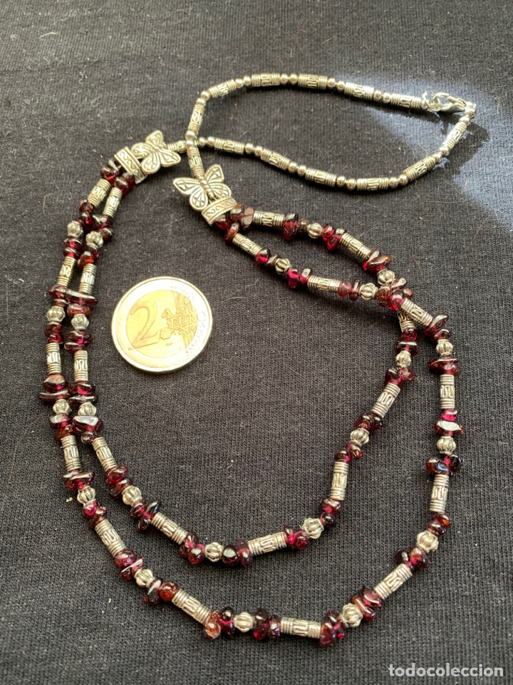 Joyeria: Collar plateado con piedras granates - Foto 1