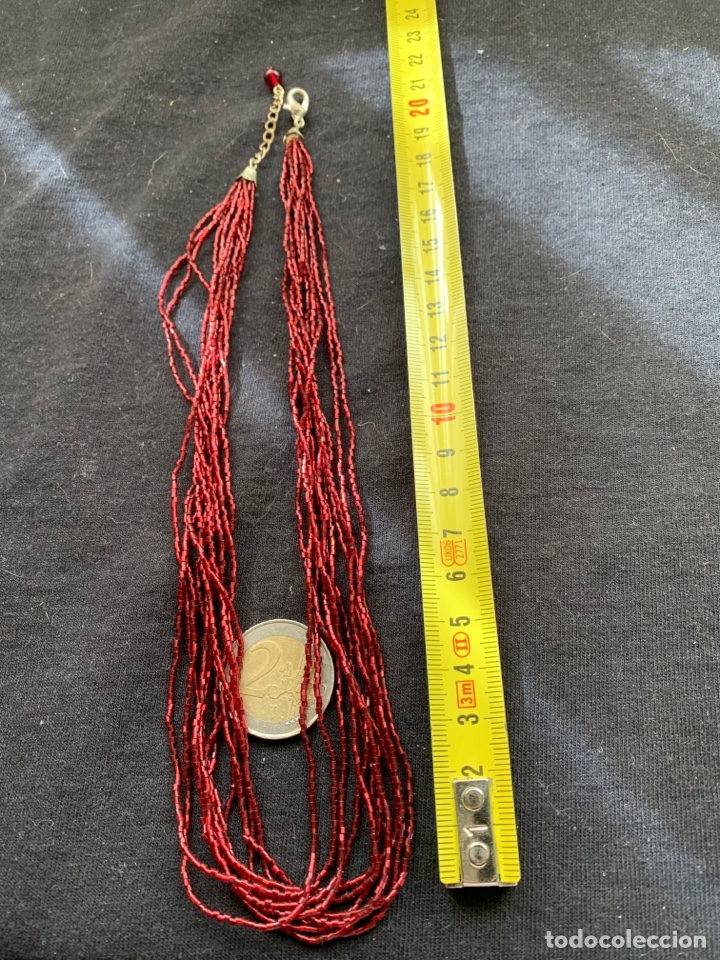 Joyeria: Gargantilla de varias filas de cuentas burdeos - Foto 1