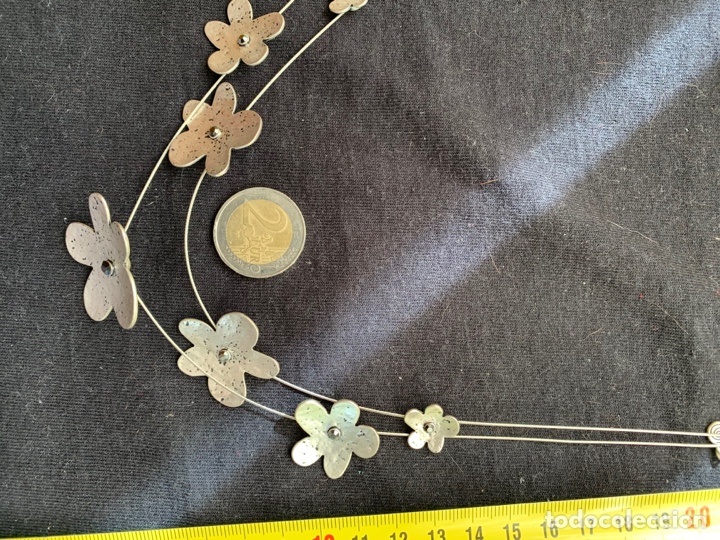 Joyeria: Collar dos filas de flores en plateado mate - Foto 1