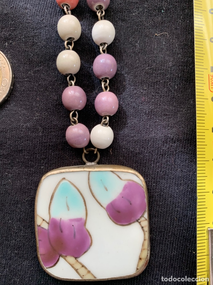 Joyeria: Collar largo en tonos blanco malva y rosado - Foto 2